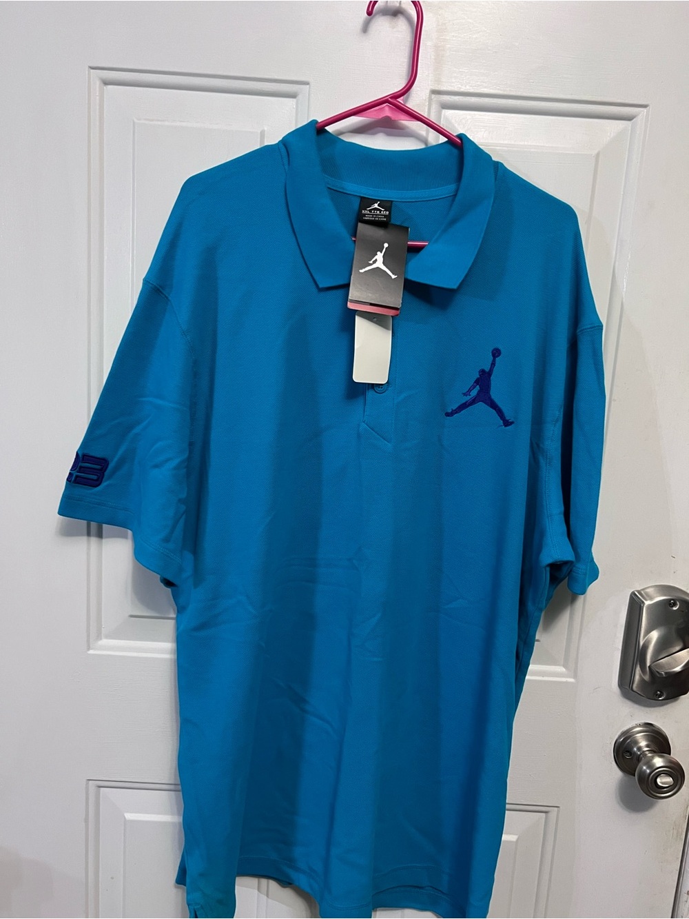 NWT Jordan Jumpman Polo Men’s XXL Blue 23 Logo Short Sleeve 458779-401